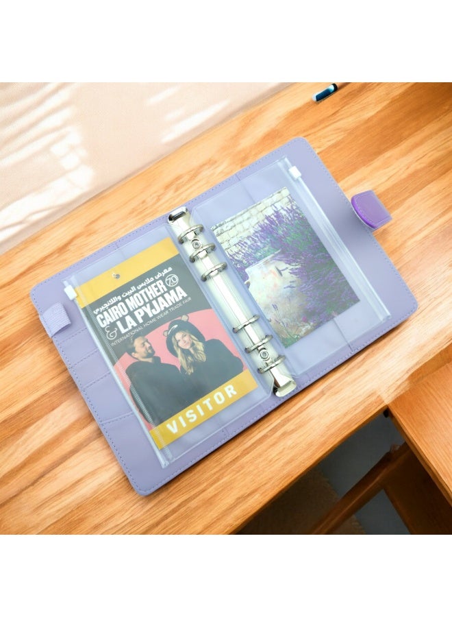 Faux leather wallet, money pouch, budget and notepad with card slots, cash and money compartment - A6 - Image 5